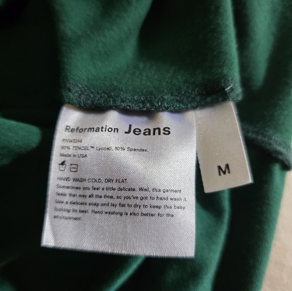 Reformation Elegant Green Sleeveless Dress With Pockets Size M - Picture 4 of 4